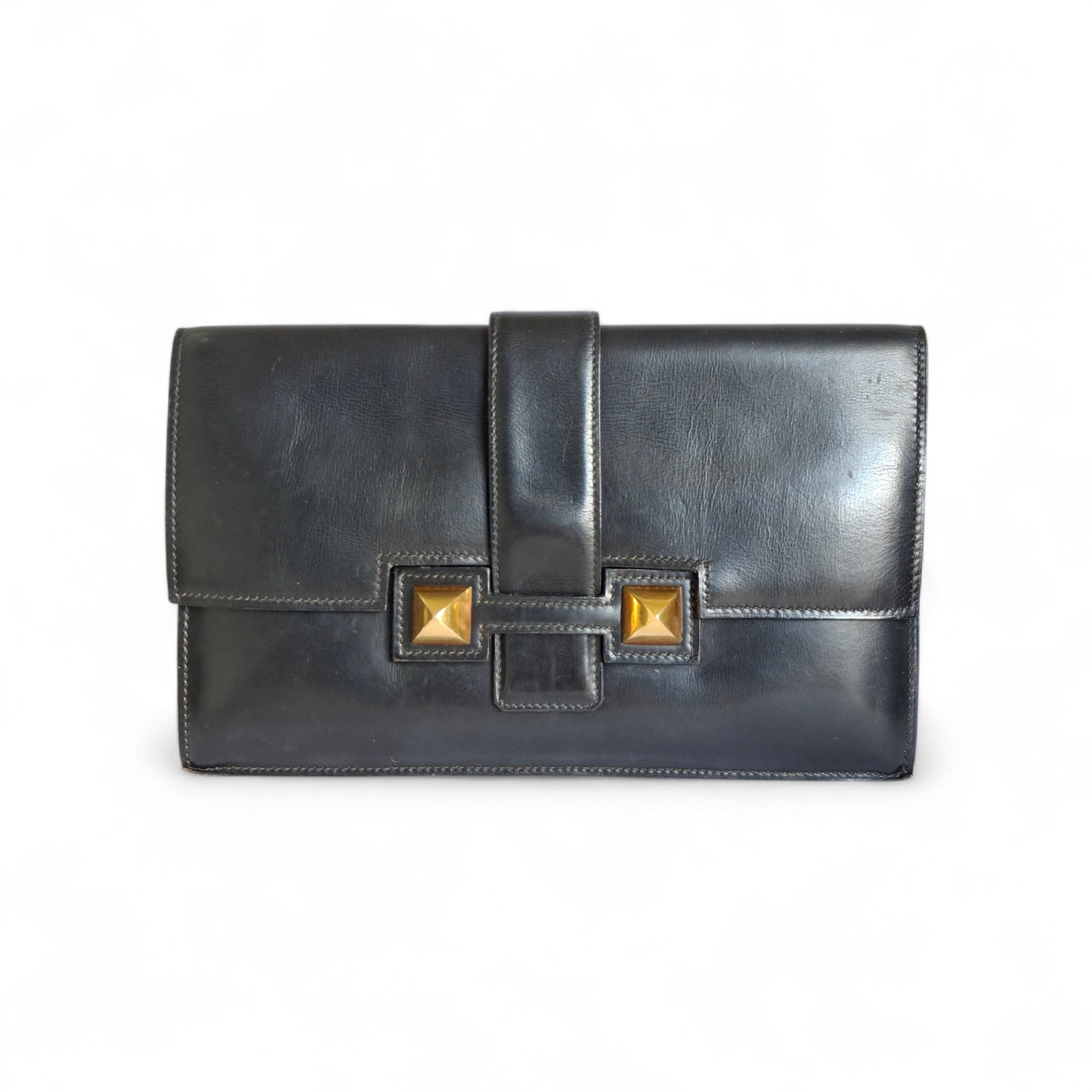Vintage Hermes Medor Leather Clutch Bag