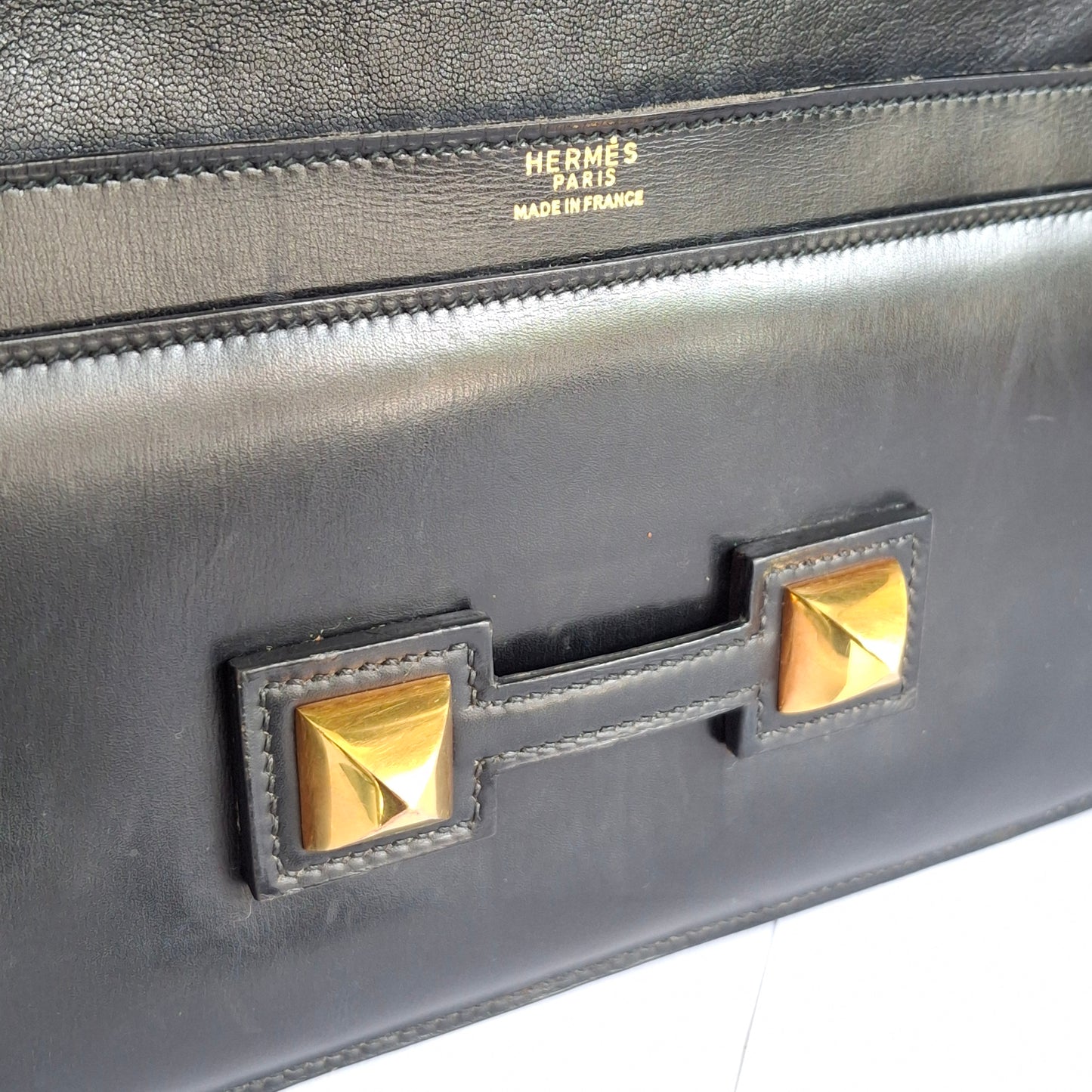Vintage Hermes Medor Leather Clutch Bag