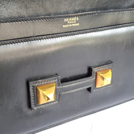 Vintage Hermes Medor Leather Clutch Bag