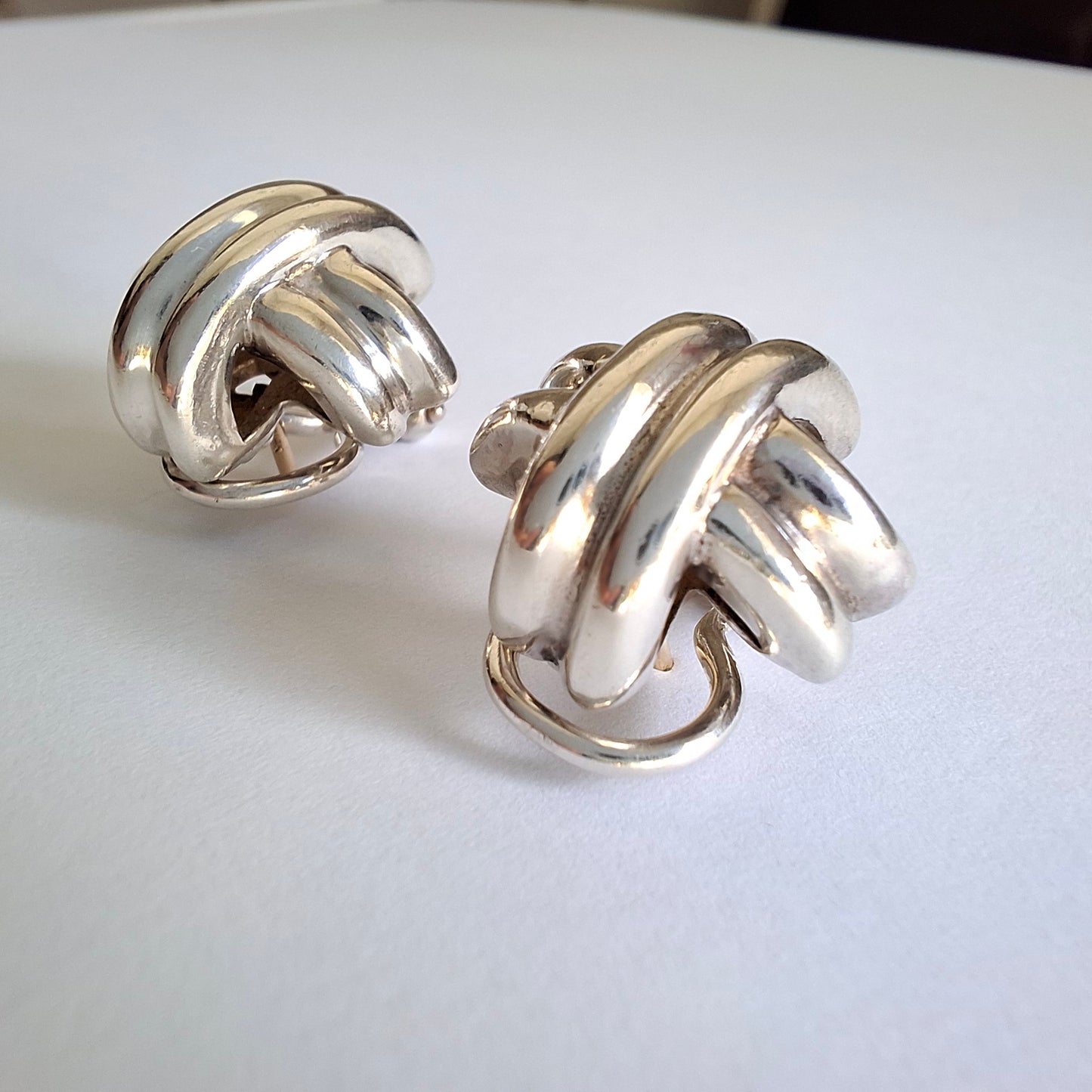 Vintage Tiffany & Co Signature X Earrings in Sterling Silver with Solid Gold Posts