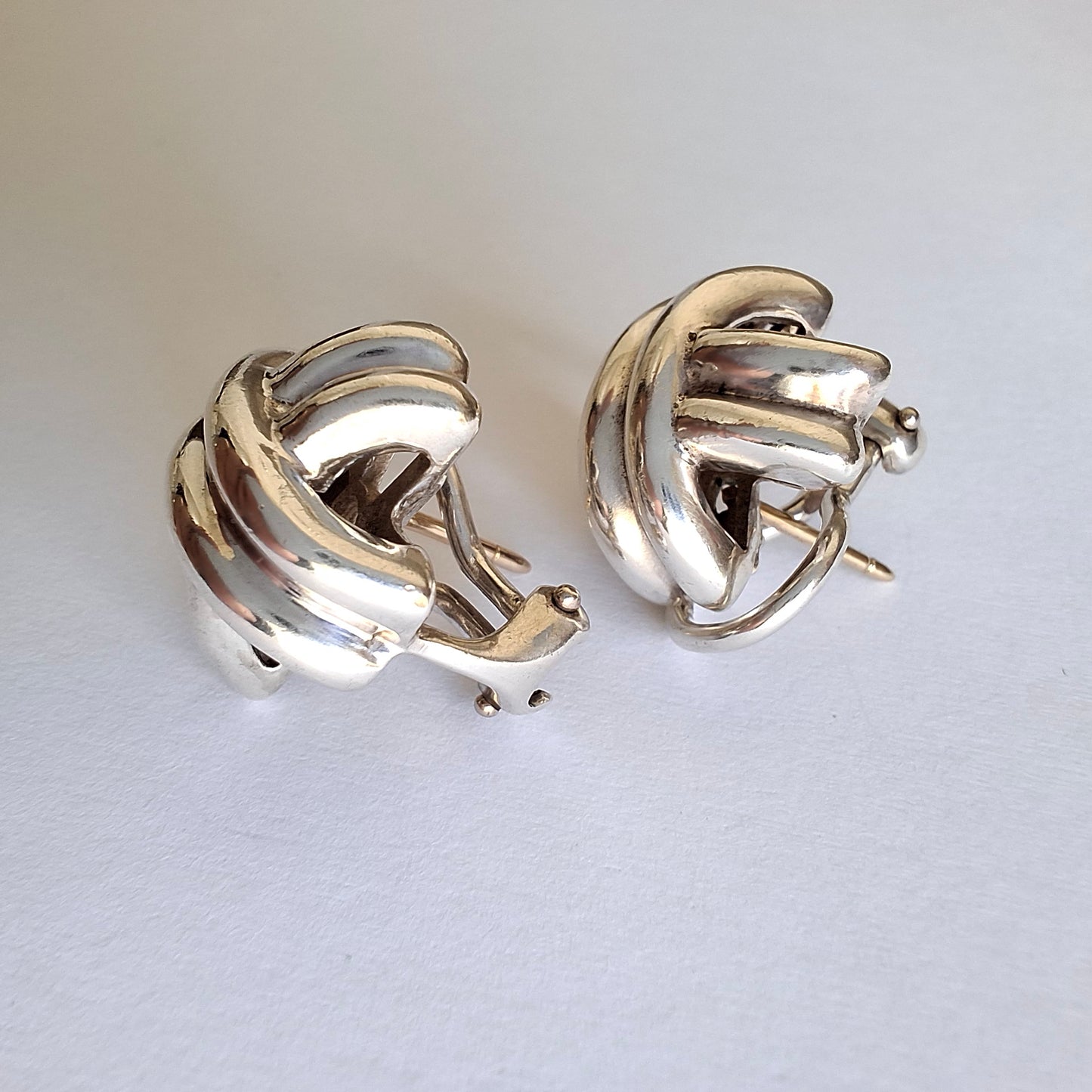 Vintage Tiffany & Co Signature X Earrings in Sterling Silver with Solid Gold Posts