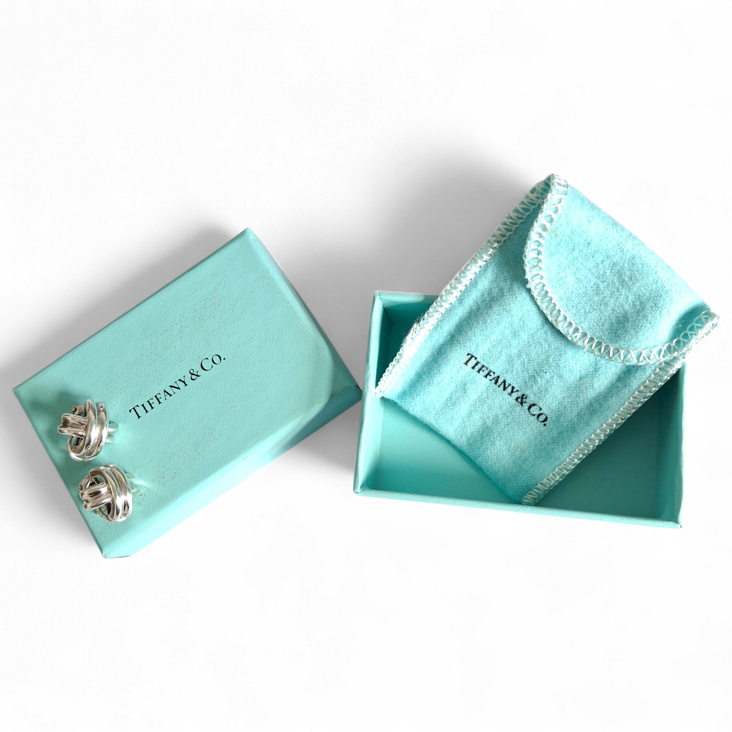 Vintage Tiffany & Co Signature X Earrings in Sterling Silver with Solid Gold Posts