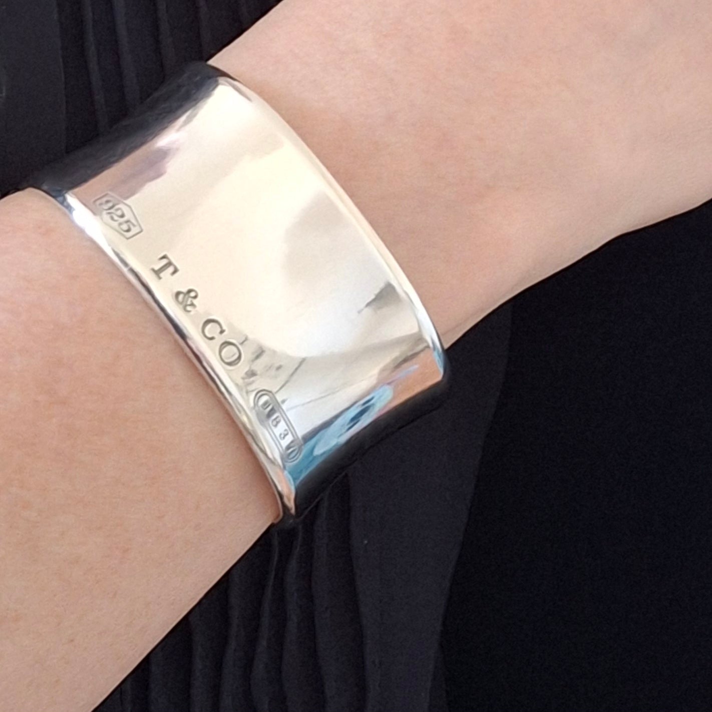 Vintage Tiffany & Co 1837 Solid 925 Sterling Silver Cuff Bracelet