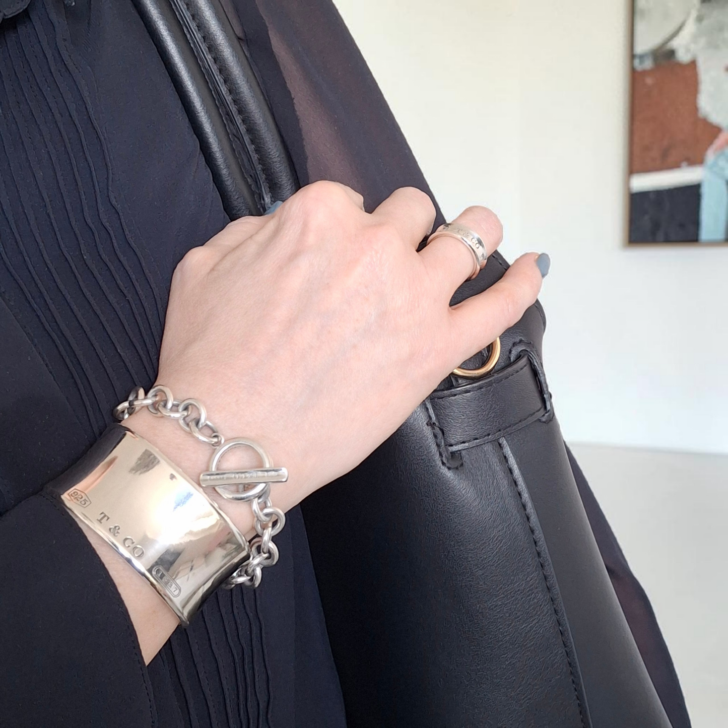 Vintage Tiffany & Co 1837 Solid 925 Sterling Silver Cuff Bracelet