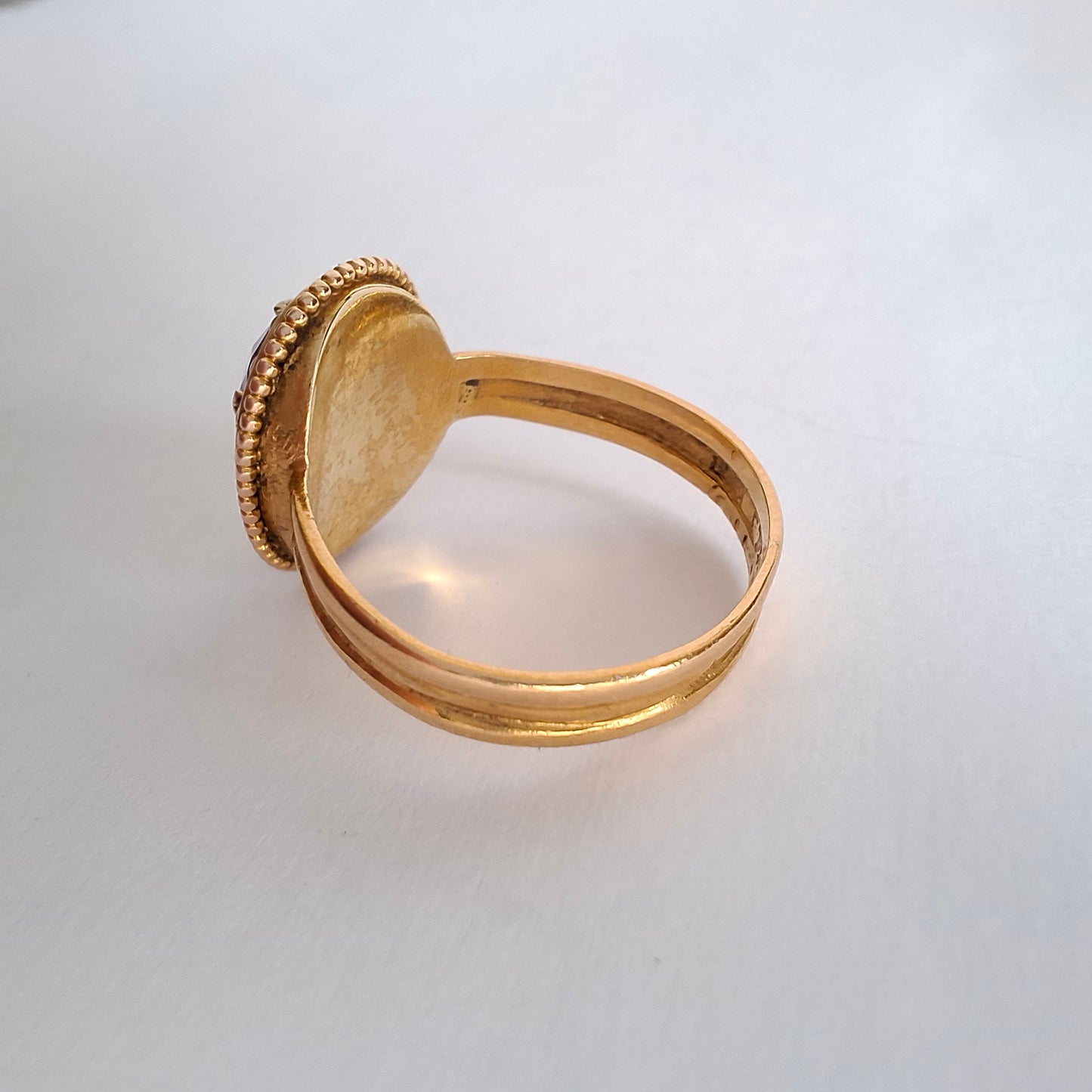 Antique Victorian Amethyst & Seed Pearl 22ct Gold Ring