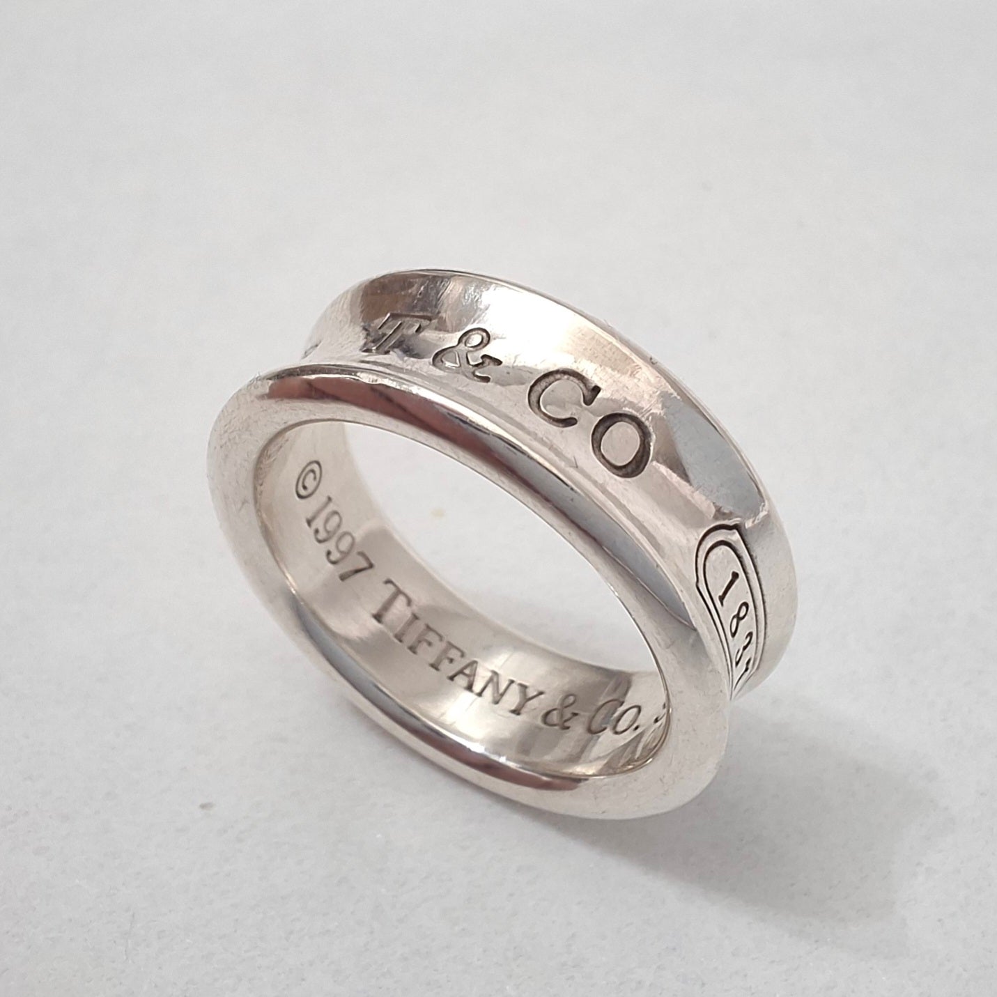 Vintage Tiffany & Co 1837 Band Ring in Hallmarked 925 Sterling Silver