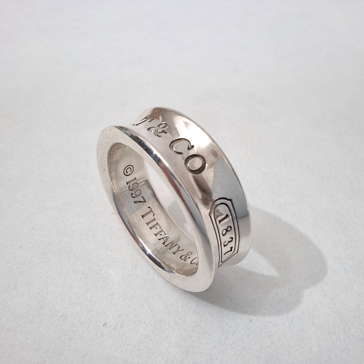 Vintage Tiffany & Co 1837 Band Ring in Hallmarked 925 Sterling Silver