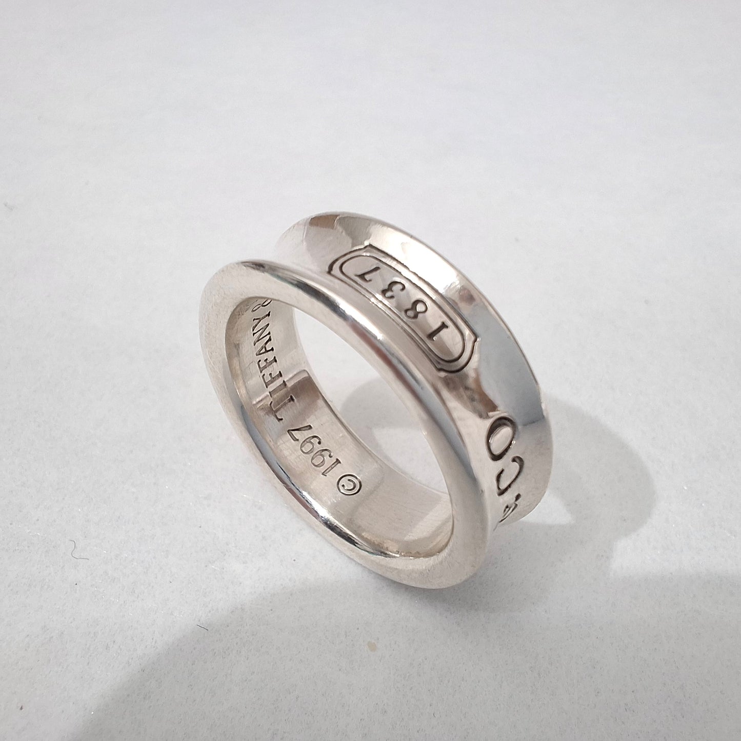 Vintage Tiffany & Co 1837 Band Ring in Hallmarked 925 Sterling Silver