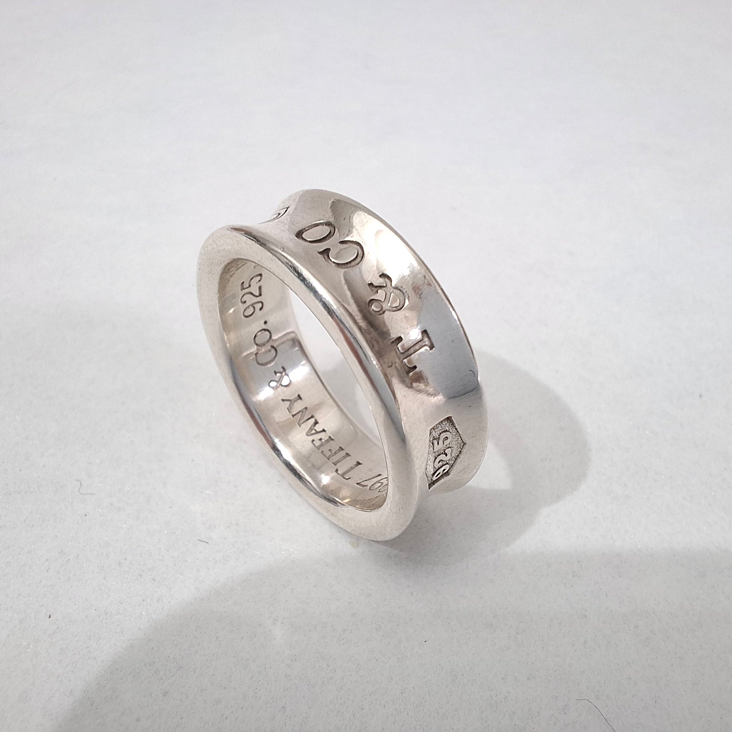 Vintage Tiffany & Co 1837 Band Ring in Hallmarked 925 Sterling Silver