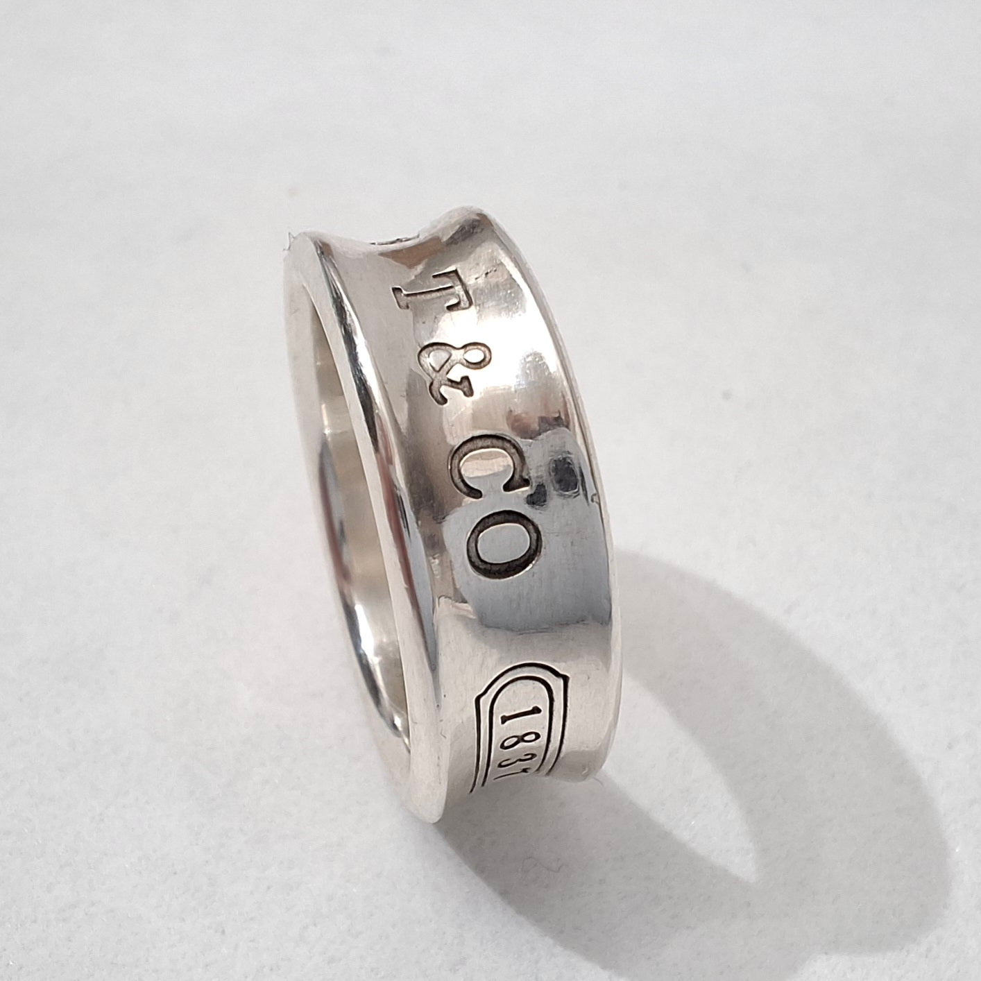 Vintage Tiffany & Co 1837 Band Ring in Hallmarked 925 Sterling Silver
