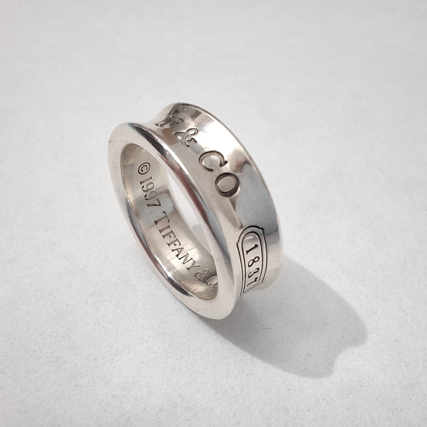 Vintage Tiffany & Co 1837 Band Ring in Hallmarked 925 Sterling Silver