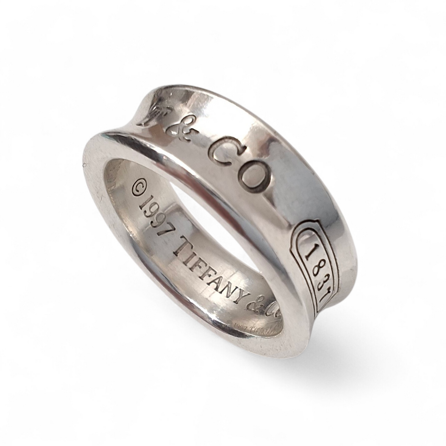 Vintage Tiffany & Co 1837 Band Ring in Hallmarked 925 Sterling Silver