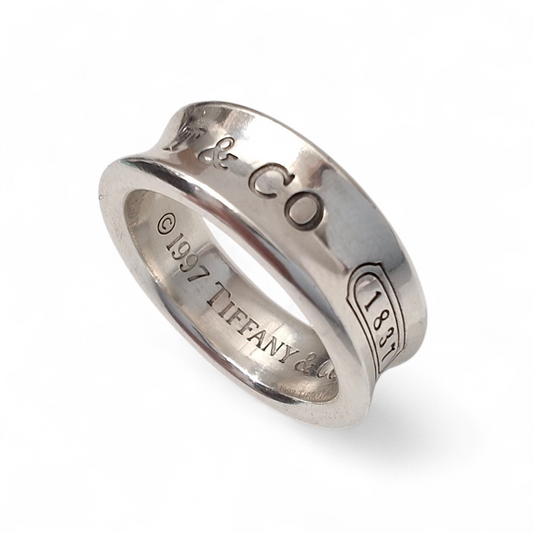 Vintage Tiffany & Co 1837 Band Ring in Hallmarked 925 Sterling Silver