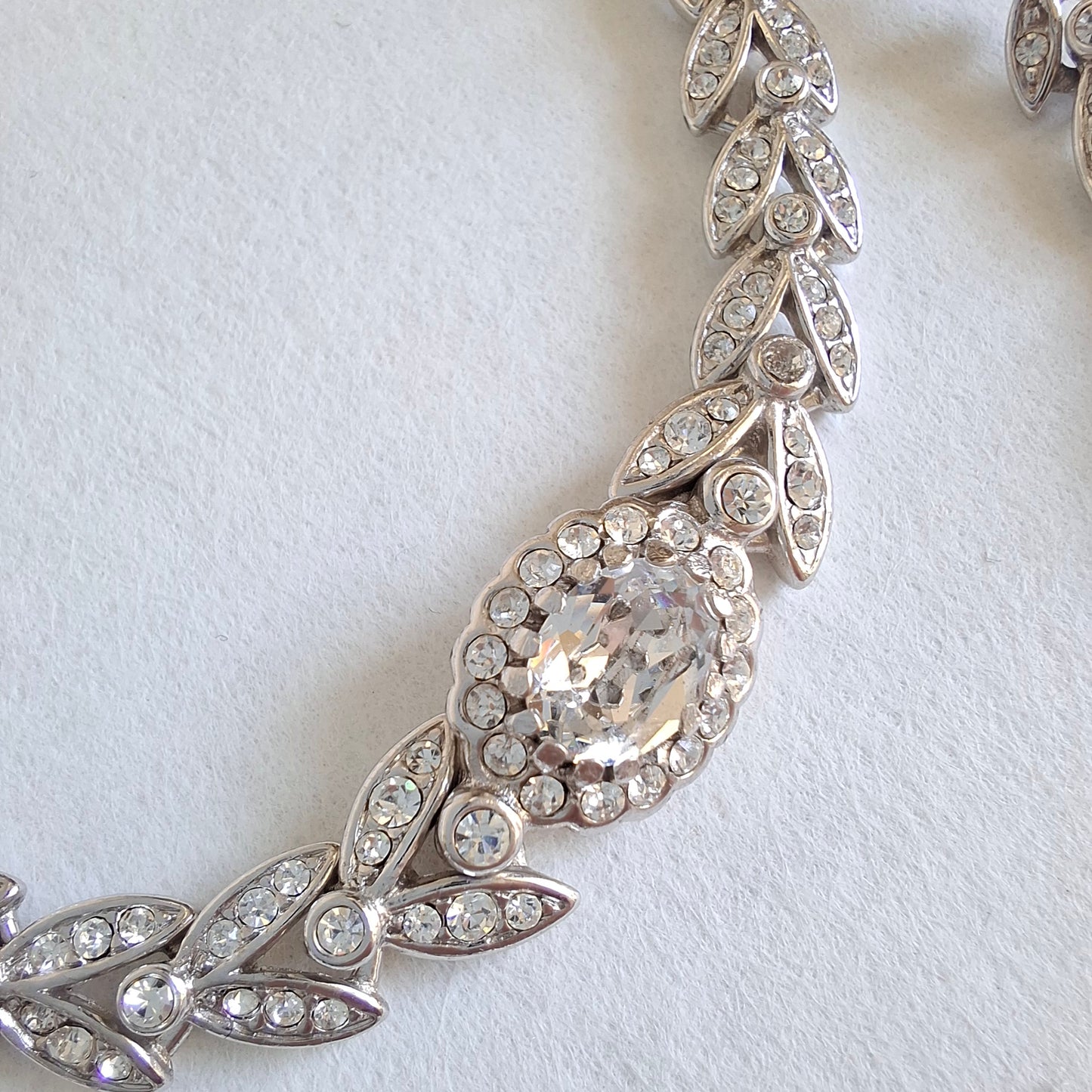 Vintage Attwood & Sawyer Clear Crystal Necklace Bracelet and Earrings Set
