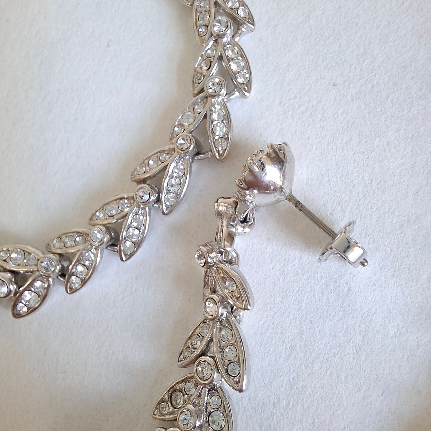 Vintage Attwood & Sawyer Clear Crystal Necklace Bracelet and Earrings Set