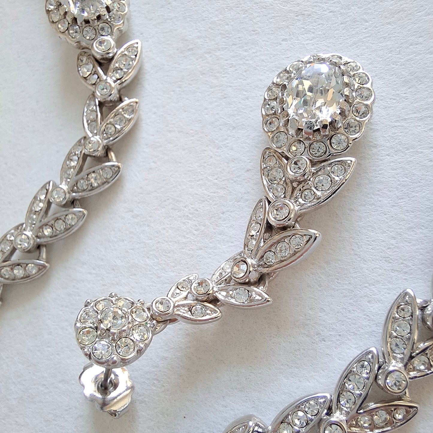 Vintage Attwood & Sawyer Clear Crystal Necklace Bracelet and Earrings Set