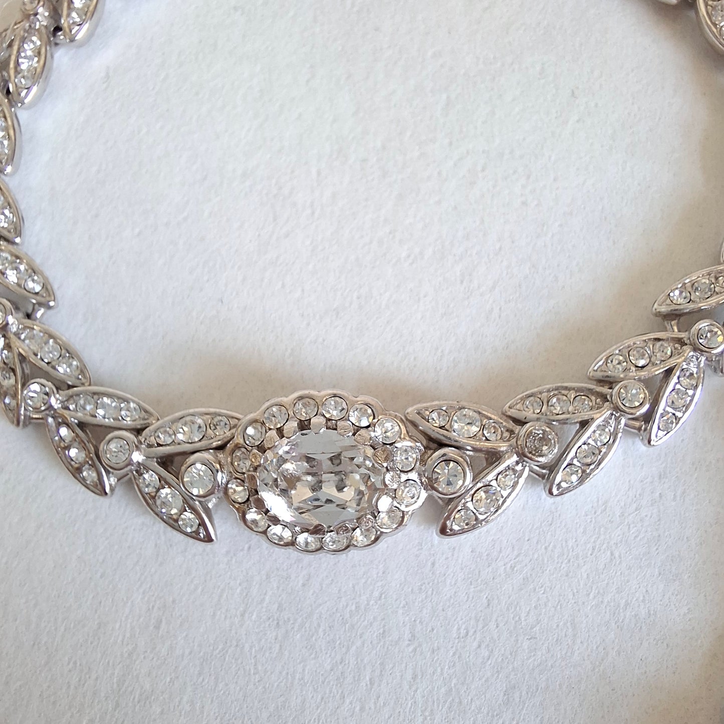 Vintage Attwood & Sawyer Clear Crystal Necklace Bracelet and Earrings Set