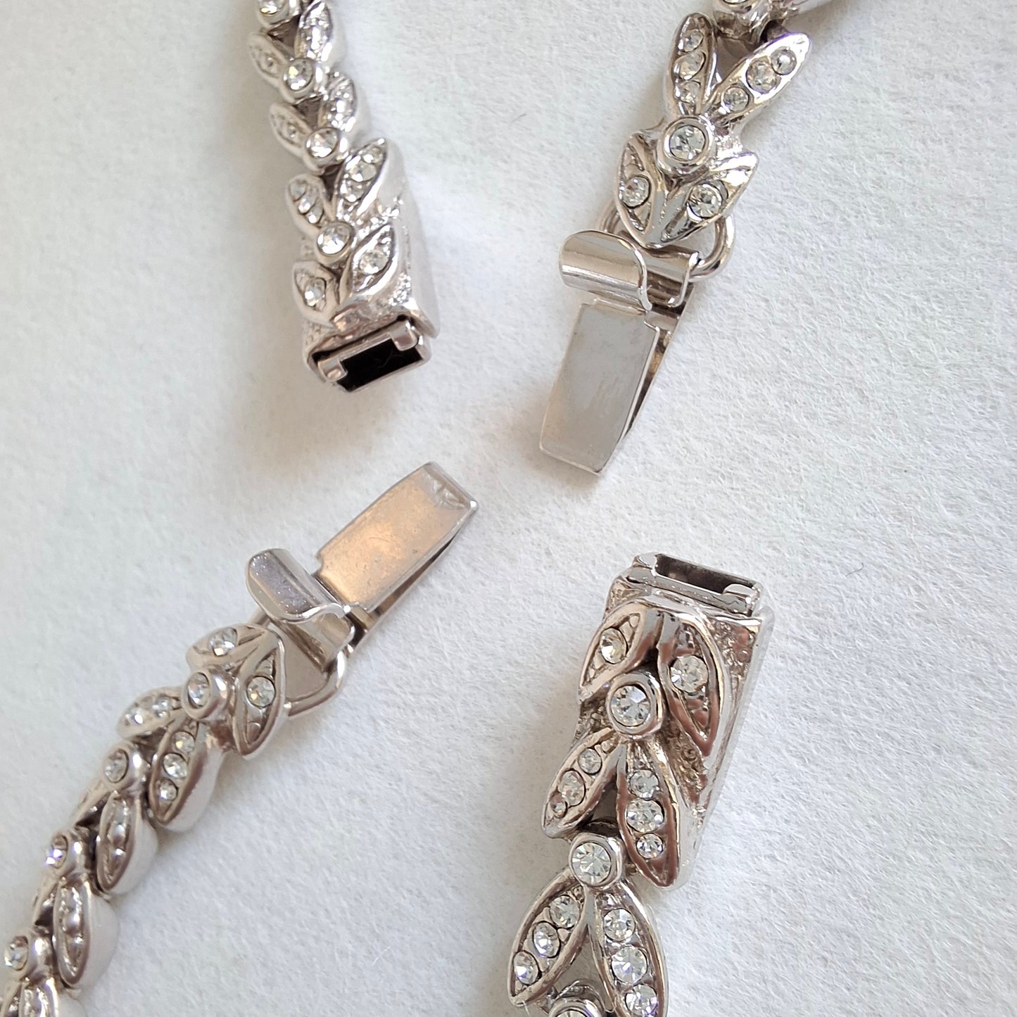Vintage Attwood & Sawyer Clear Crystal Necklace Bracelet and Earrings Set