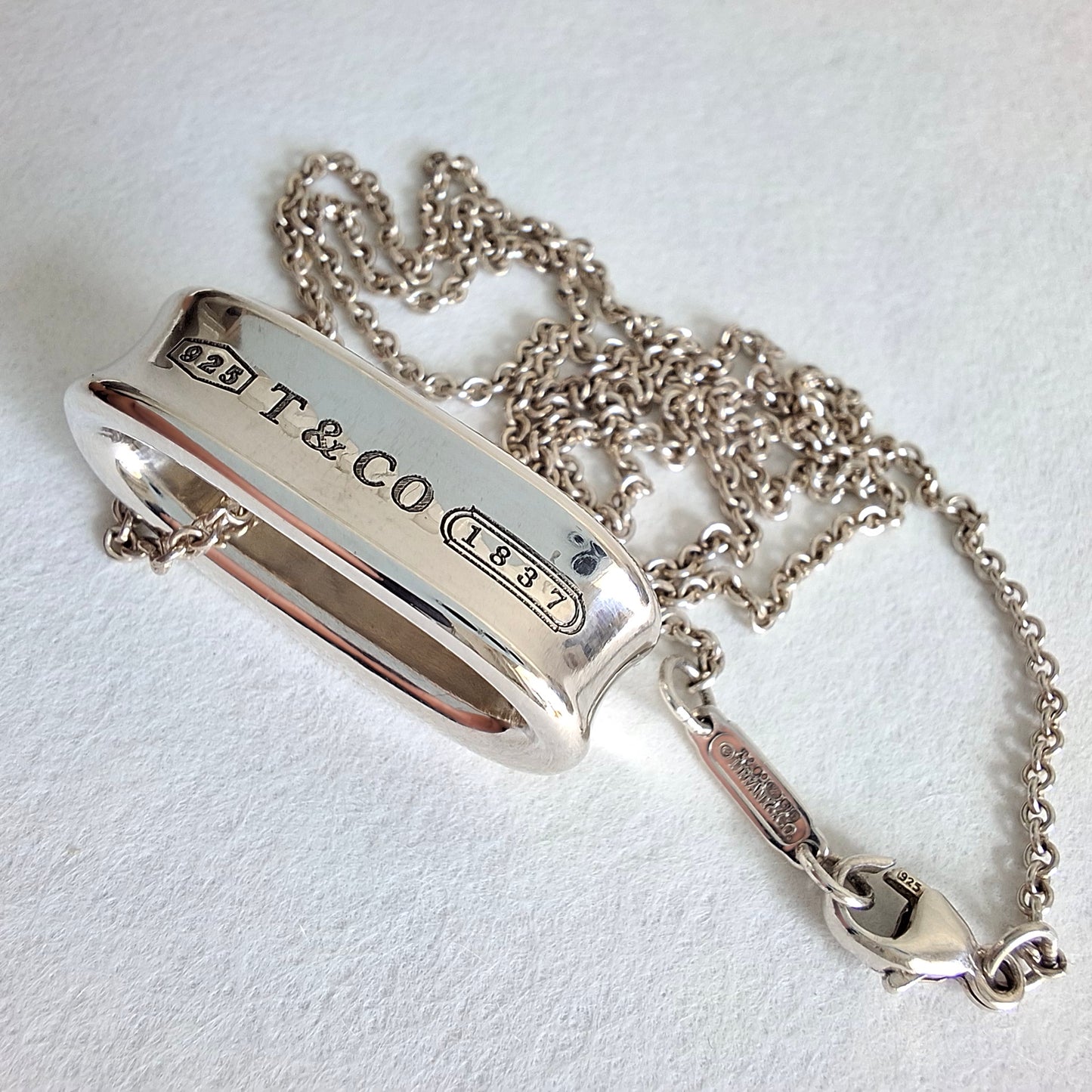Tiffany & Co 1837 Band Ring Necklace in Hallmarked Sterling Silver