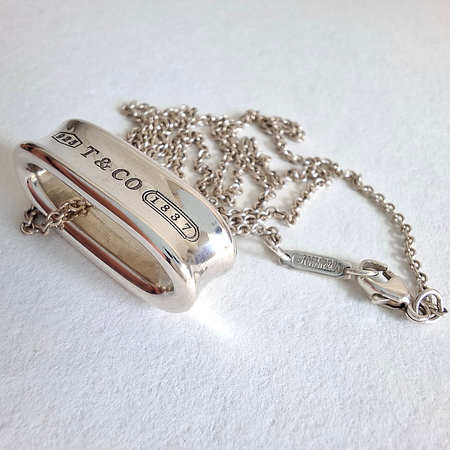 Tiffany & Co 1837 Band Ring Necklace in Hallmarked Sterling Silver