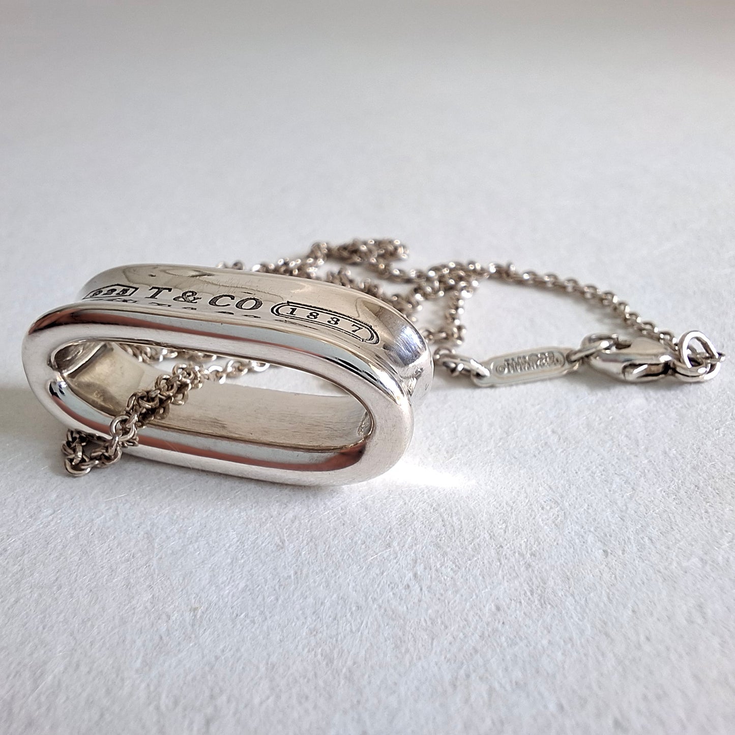 Tiffany & Co 1837 Band Ring Necklace in Hallmarked Sterling Silver