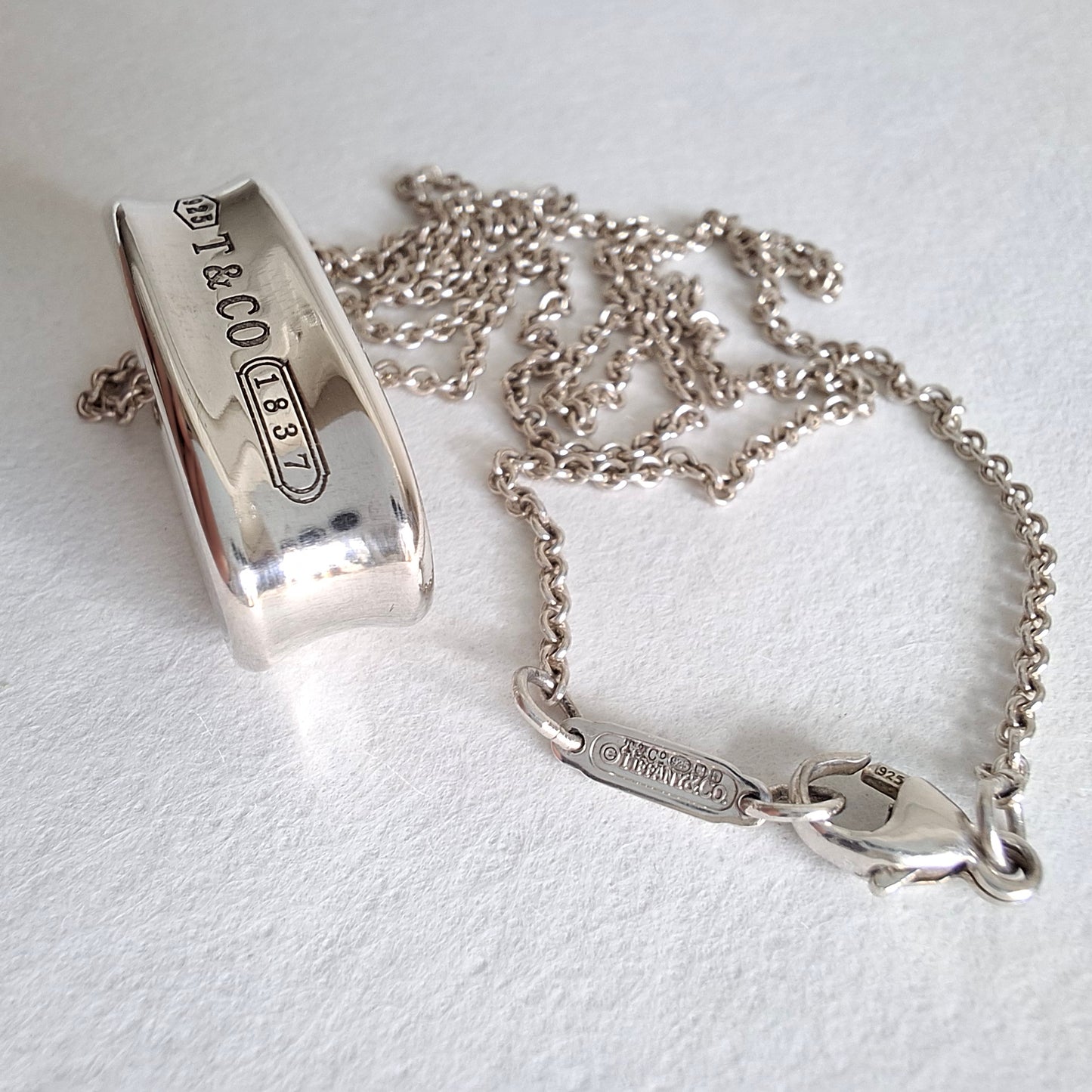 Tiffany & Co 1837 Band Ring Necklace in Hallmarked Sterling Silver