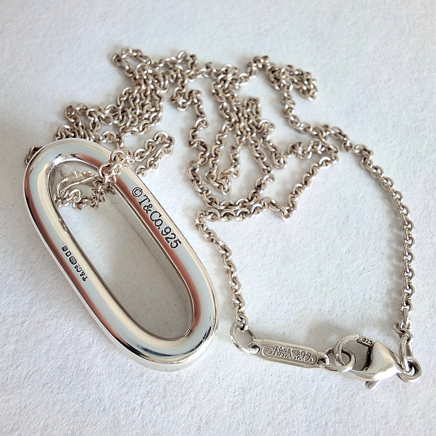 Tiffany & Co 1837 Band Ring Necklace in Hallmarked Sterling Silver