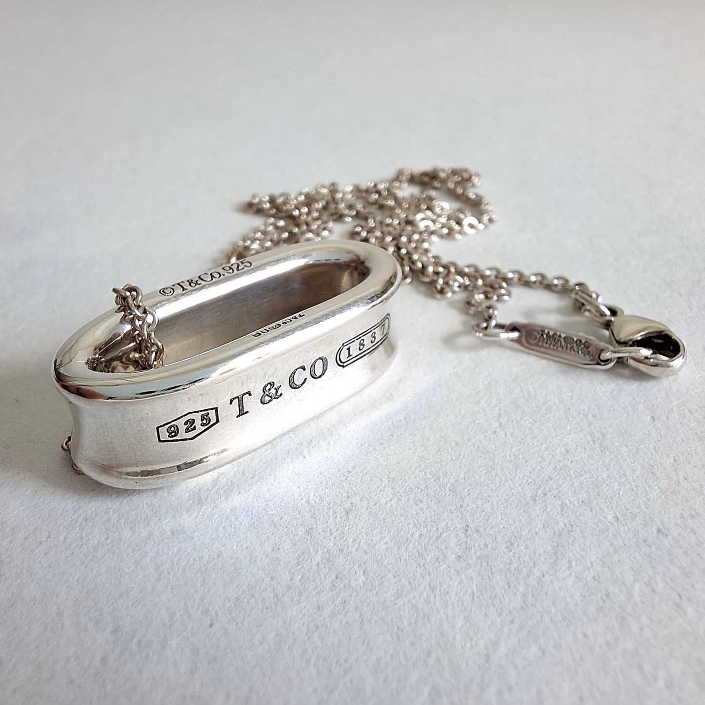 Tiffany & Co 1837 Band Ring Necklace in Hallmarked Sterling Silver
