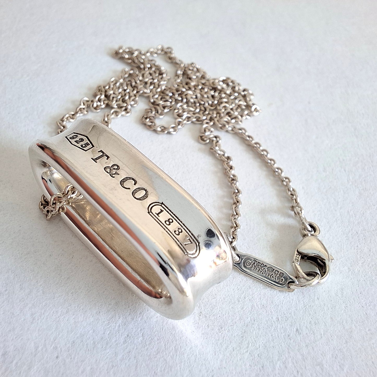 Tiffany & Co 1837 Band Ring Necklace in Hallmarked Sterling Silver