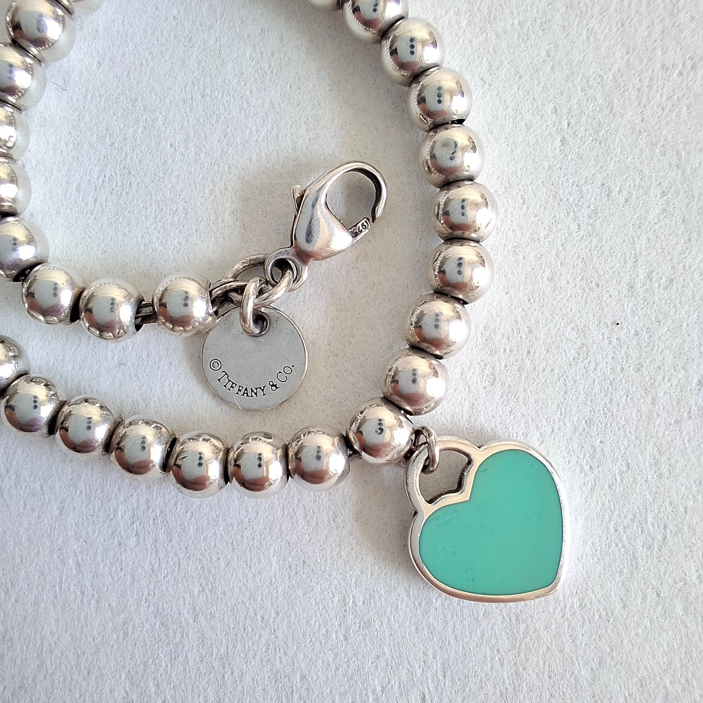 Tiffany Blue Return to Tiffany Heart Tag Bead Bracelet in Sterling Silver