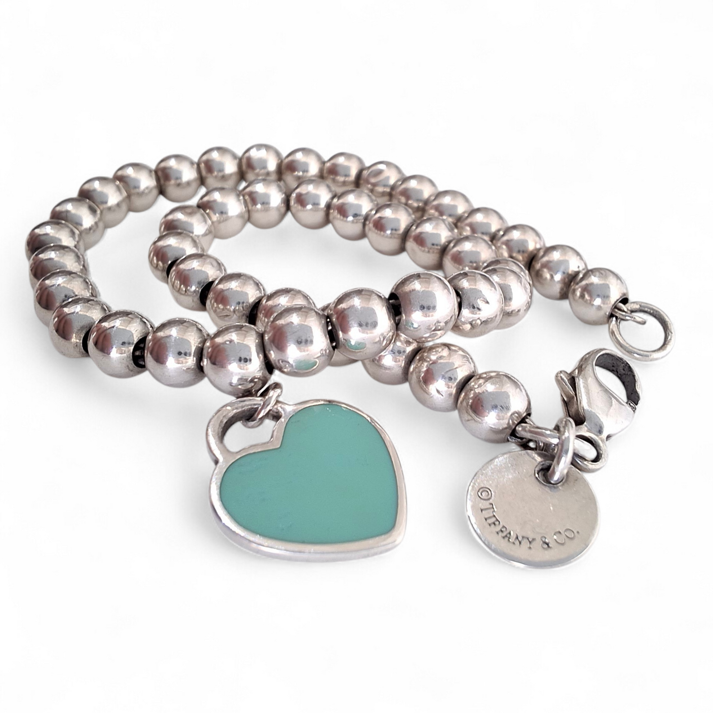Tiffany Blue Return to Tiffany Heart Tag Bead Bracelet in Sterling Silver