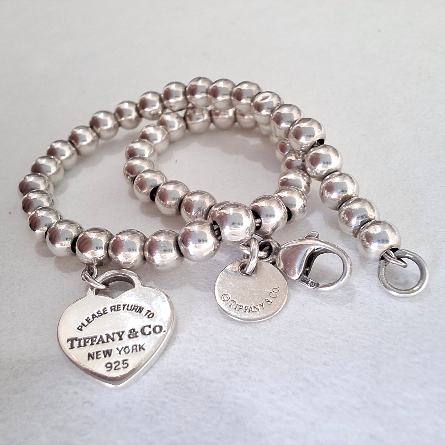 Tiffany Blue Return to Tiffany Heart Tag Bead Bracelet in Sterling Silver