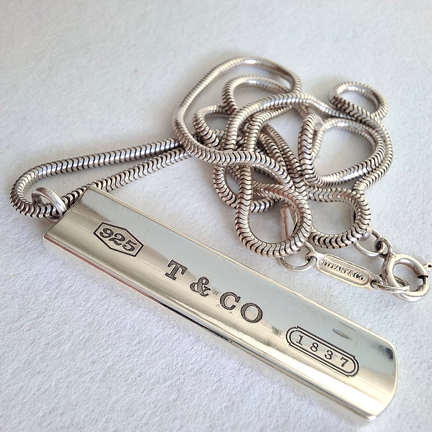 Vintage Tiffany & Co 1837 Snake Link Necklace in Hallmarked Sterling Silver