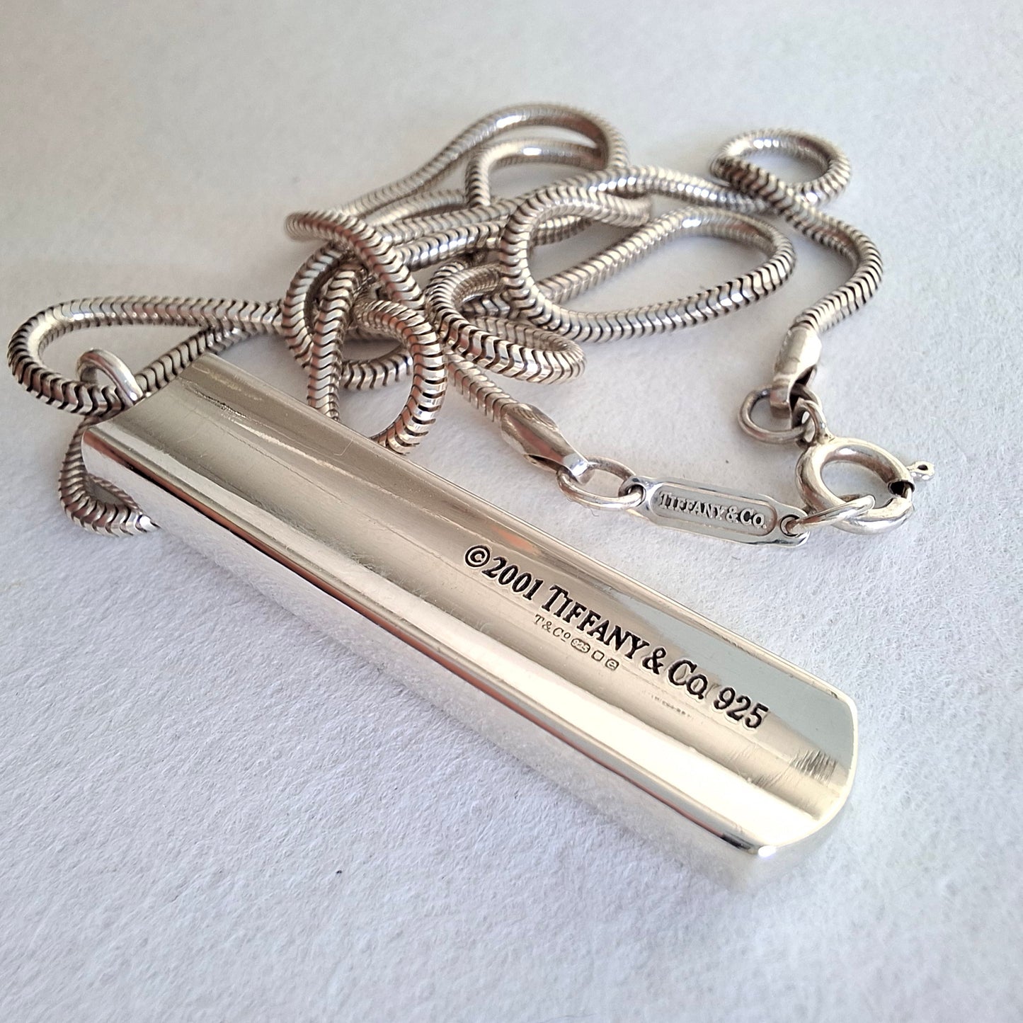 Vintage Tiffany & Co 1837 Snake Link Necklace in Hallmarked Sterling Silver