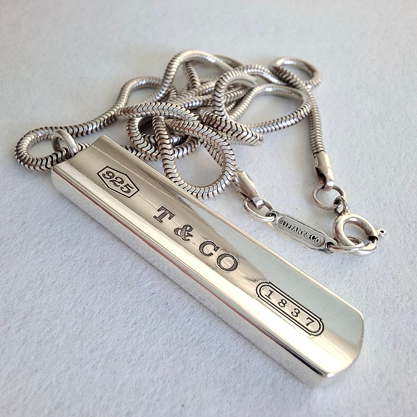 Vintage Tiffany & Co 1837 Snake Link Necklace in Hallmarked Sterling Silver