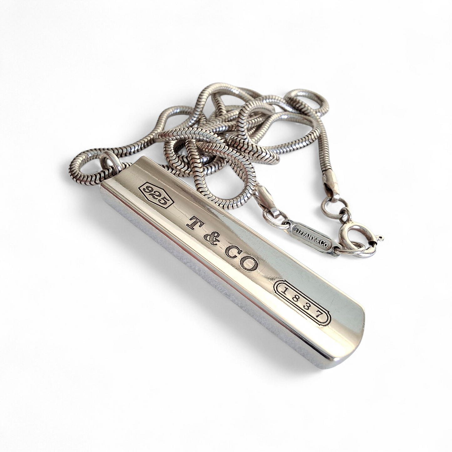 Vintage Tiffany & Co 1837 Snake Link Necklace in Hallmarked Sterling Silver