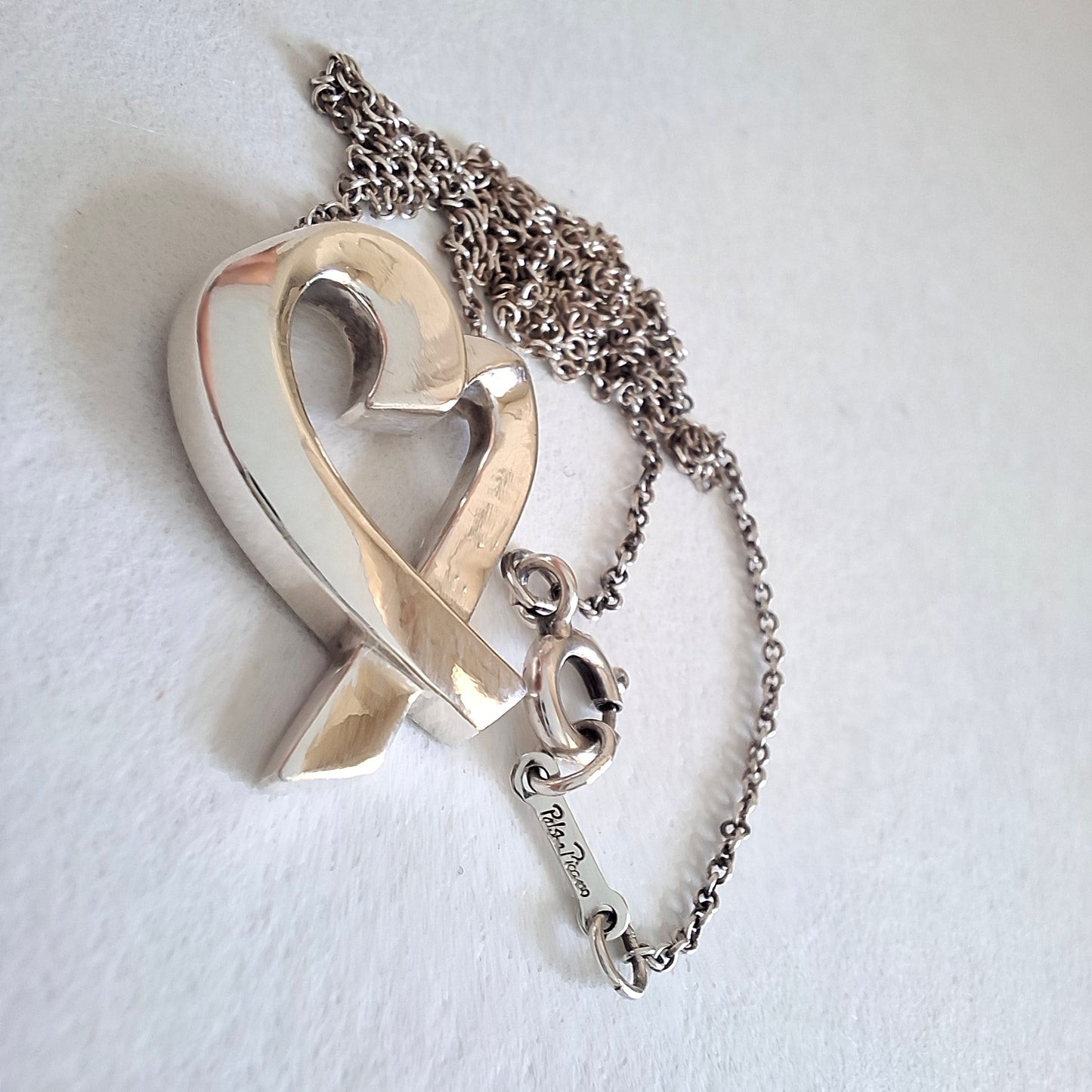 Vintage Paloma Picasso Tiffany & Co Loving Heart Pendant Necklace in Sterling Silver