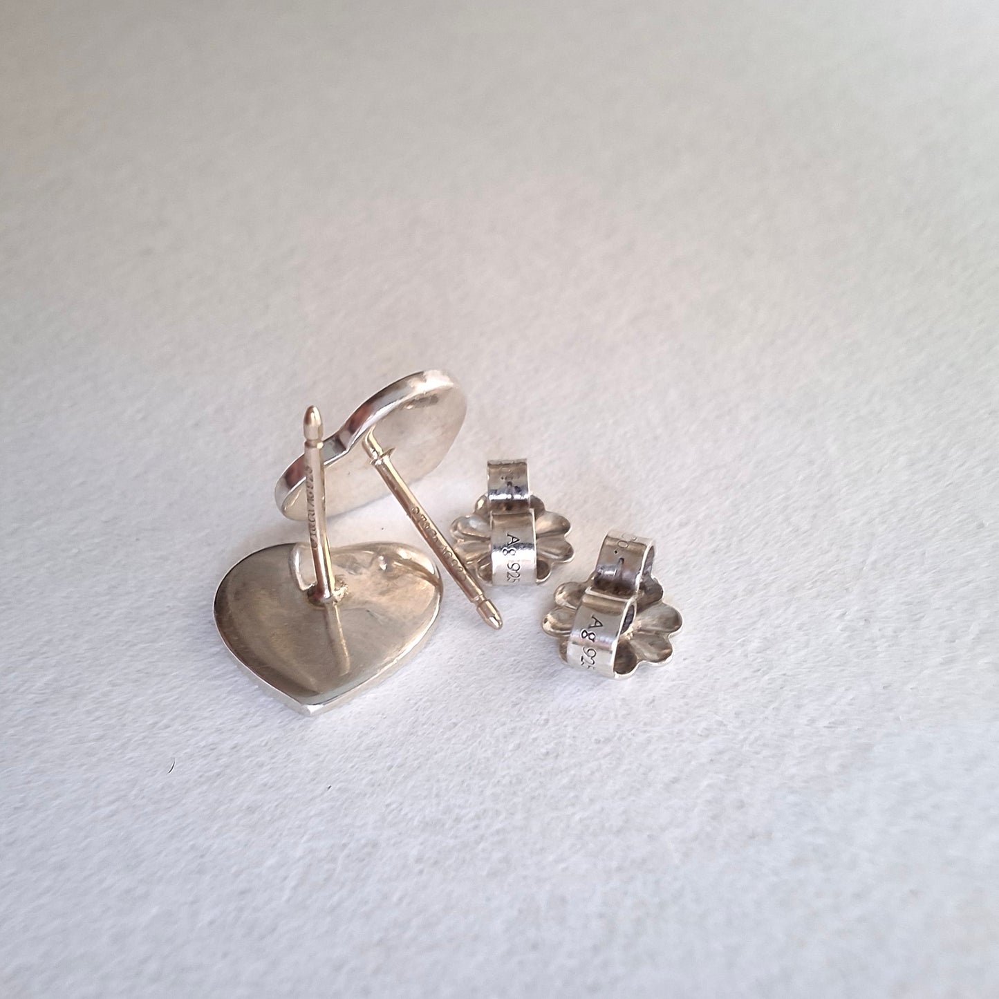 Return to Tiffany New York Heart Charm Stud Earrings in Sterling Silver