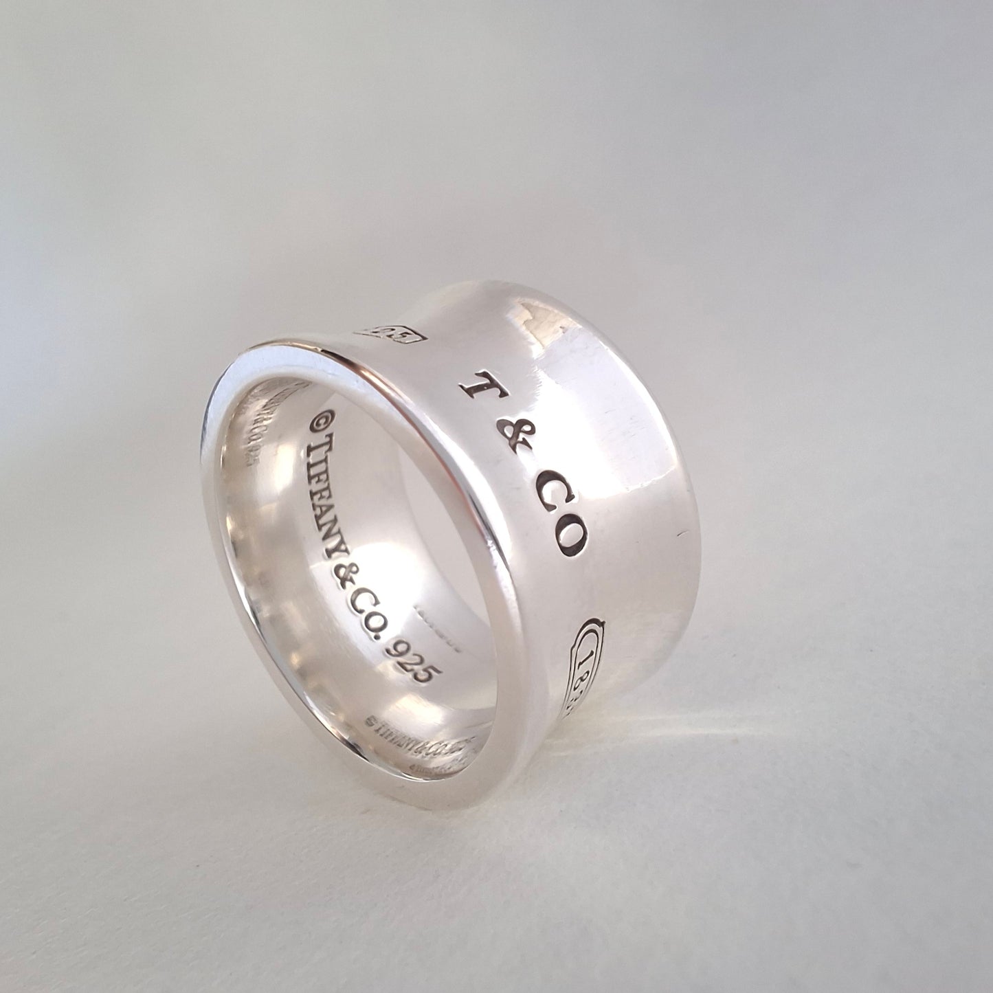Vintage Tiffany & Co 1837 Wide Band Ring in Sterling Silver