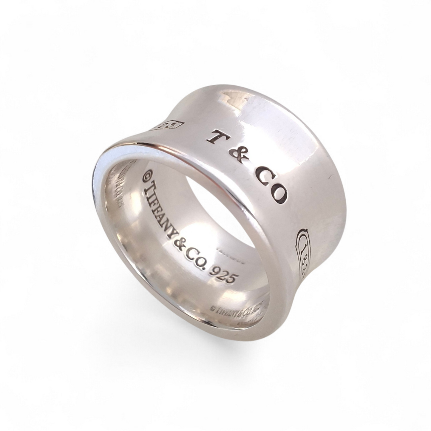 Vintage Tiffany & Co 1837 Wide Band Ring in Sterling Silver