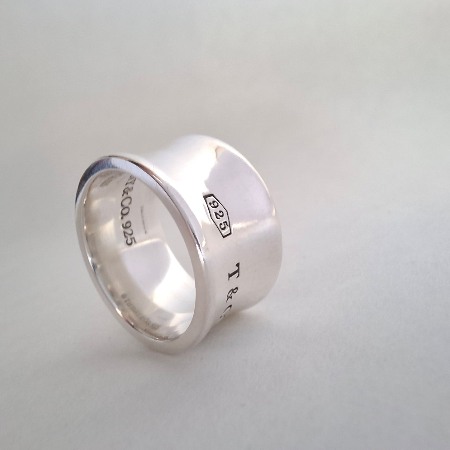 Vintage Tiffany & Co 1837 Wide Band Ring in Sterling Silver