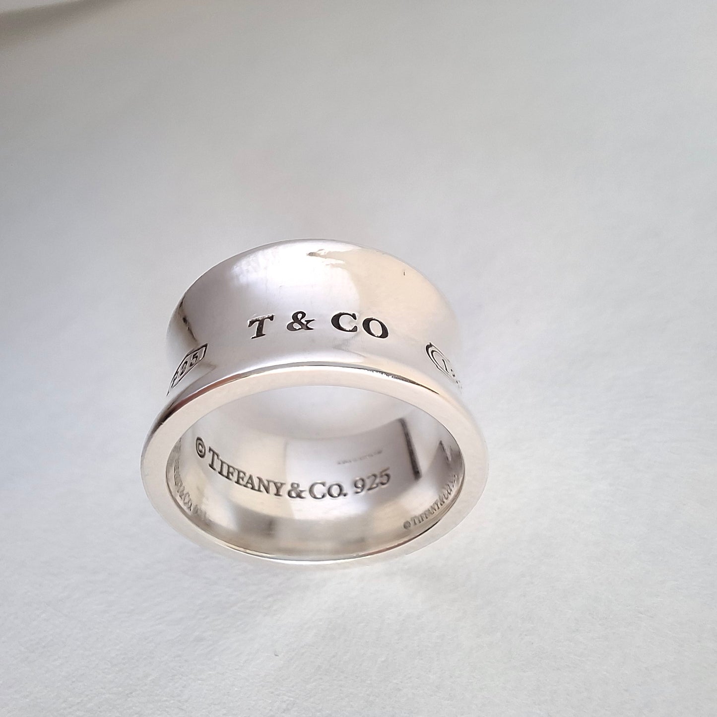 Vintage Tiffany & Co 1837 Wide Band Ring in Sterling Silver