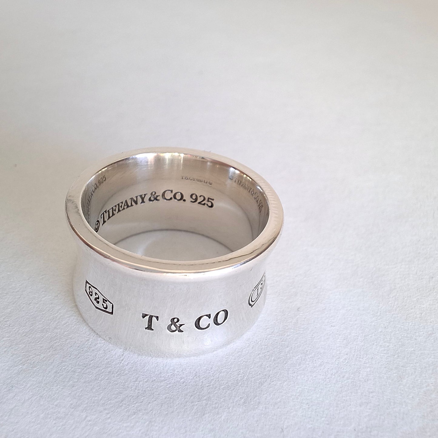 Vintage Tiffany & Co 1837 Wide Band Ring in Sterling Silver