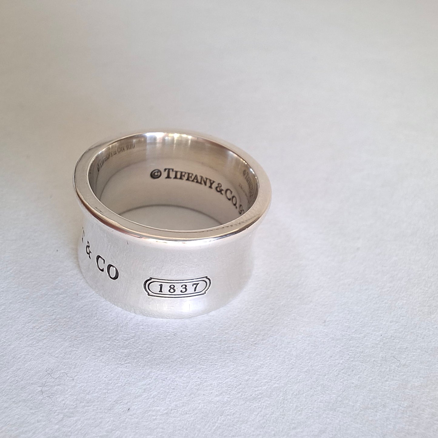 Vintage Tiffany & Co 1837 Wide Band Ring in Sterling Silver