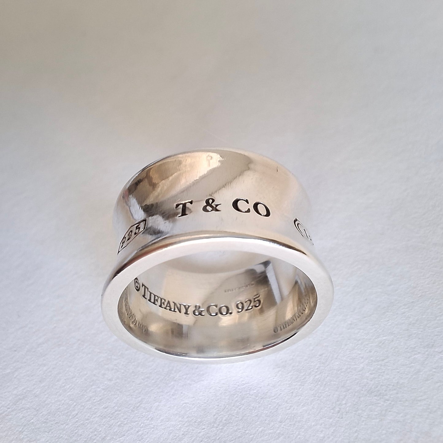 Vintage Tiffany & Co 1837 Wide Band Ring in Sterling Silver