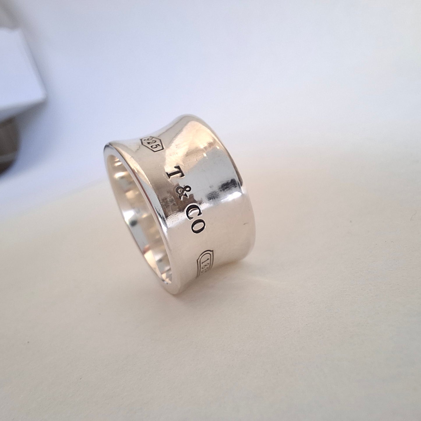Vintage Tiffany & Co 1837 Wide Band Ring in Sterling Silver
