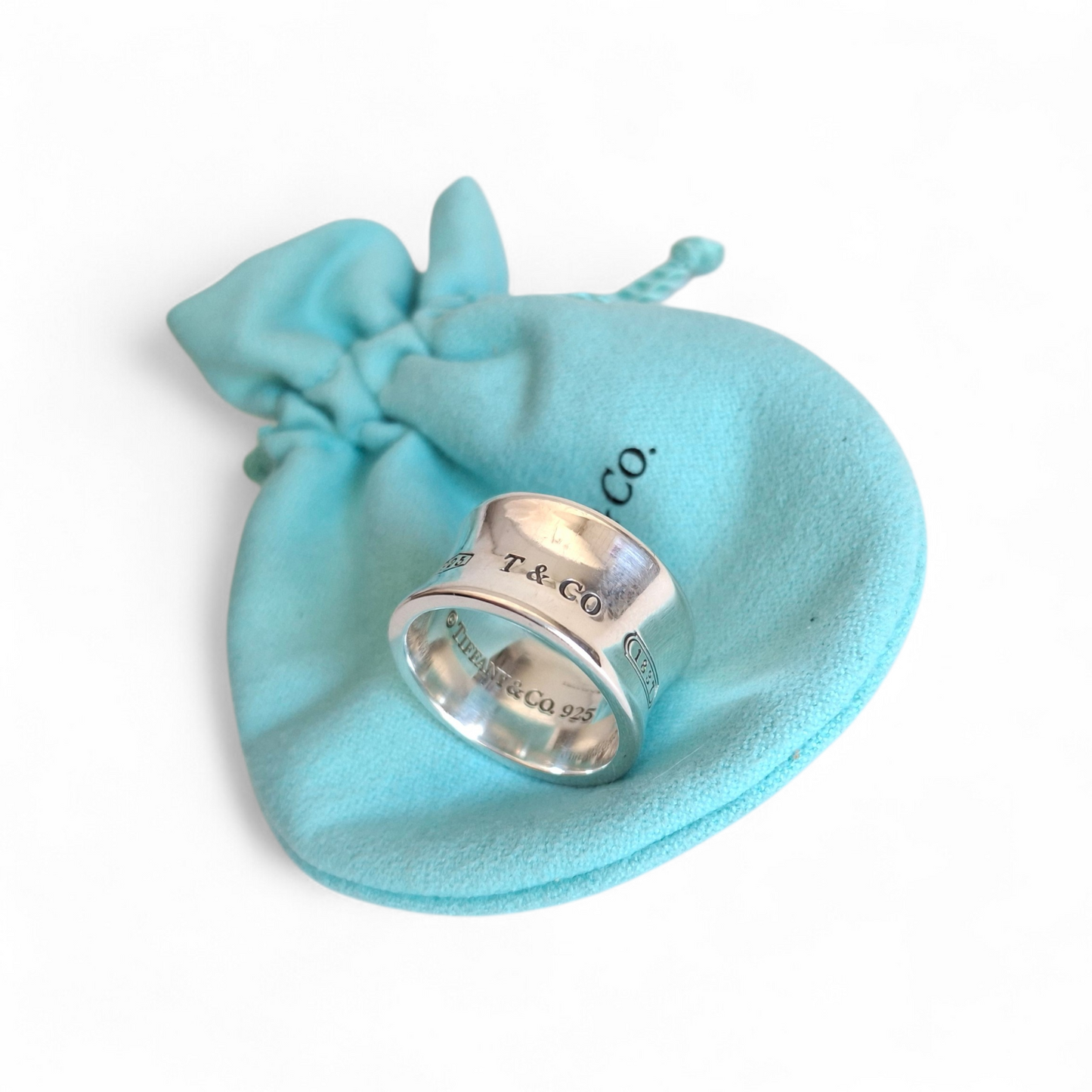Vintage Tiffany & Co 1837 Wide Band Ring in Sterling Silver