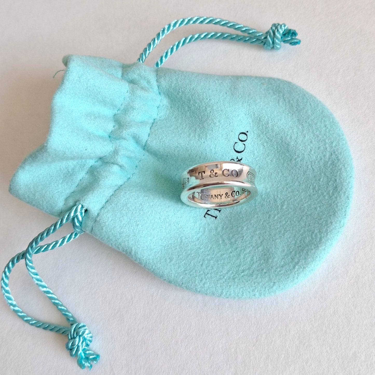 Vintage Tiffany & Co 1837 Band Ring in Hallmarked 925 Sterling Silver