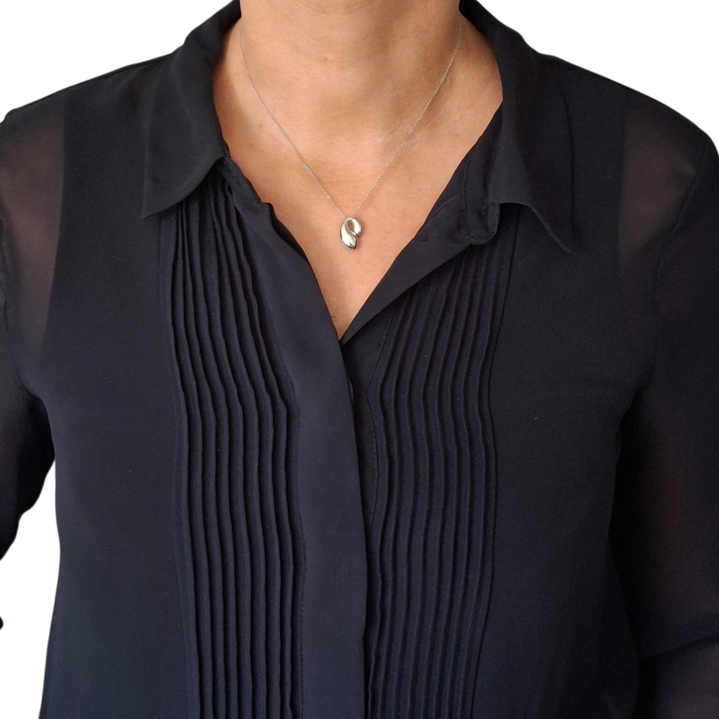 Elsa Peretti Tiffany & Co Double Teardrop Pendant Necklace in Sterling Silver