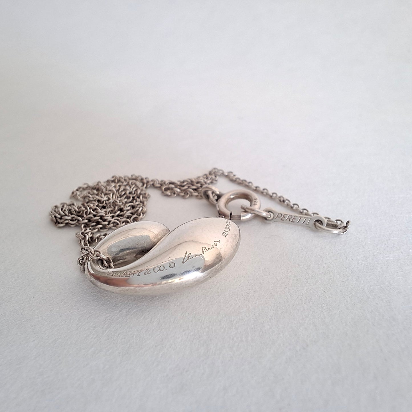 Elsa Peretti Tiffany & Co Double Teardrop Pendant Necklace in Sterling Silver
